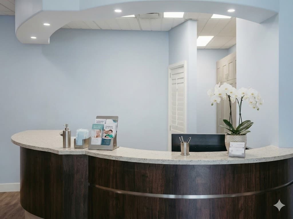 Welcoming reception desk at Cobblestone Dental Care